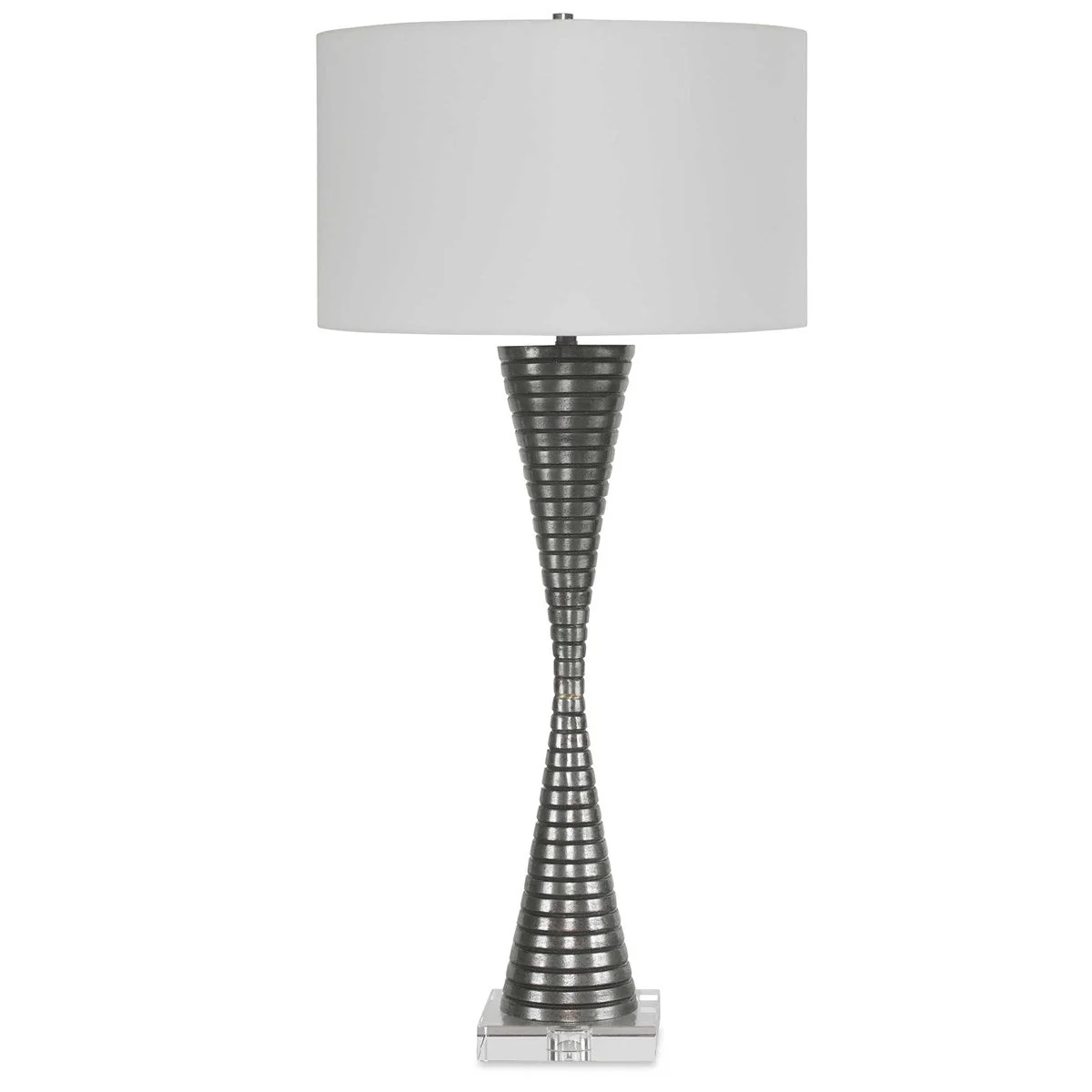 Uttermost Renegade Cast Iron Table Lamp With White Shade - Image 4