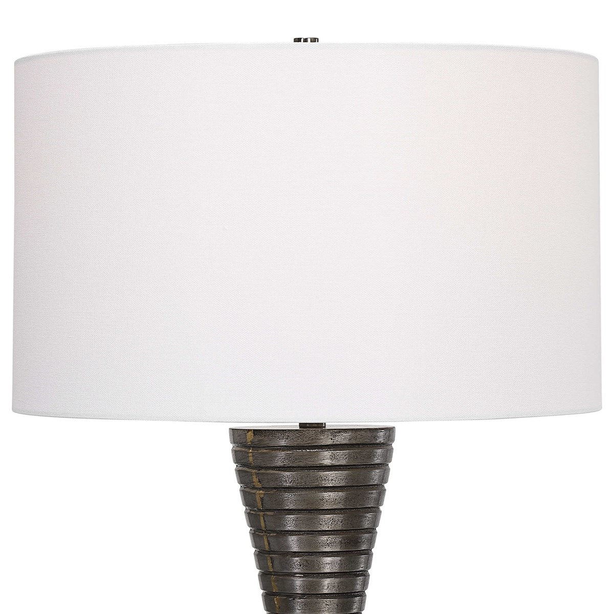 Uttermost Renegade Cast Iron Table Lamp With White Shade - Image 5
