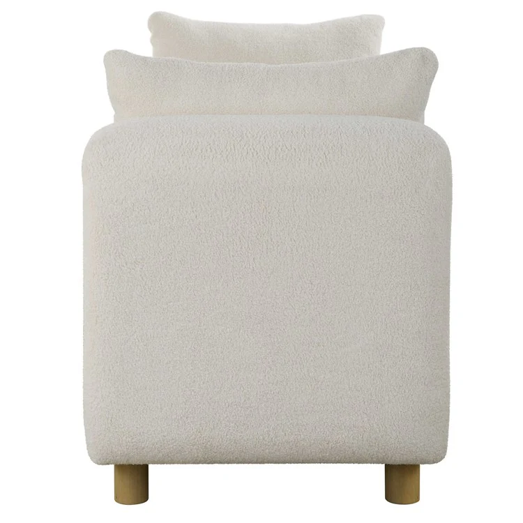 Uttermost Repose Soft Ivory Faux Sheepskin Cushioned Oversized Bench - Image 6
