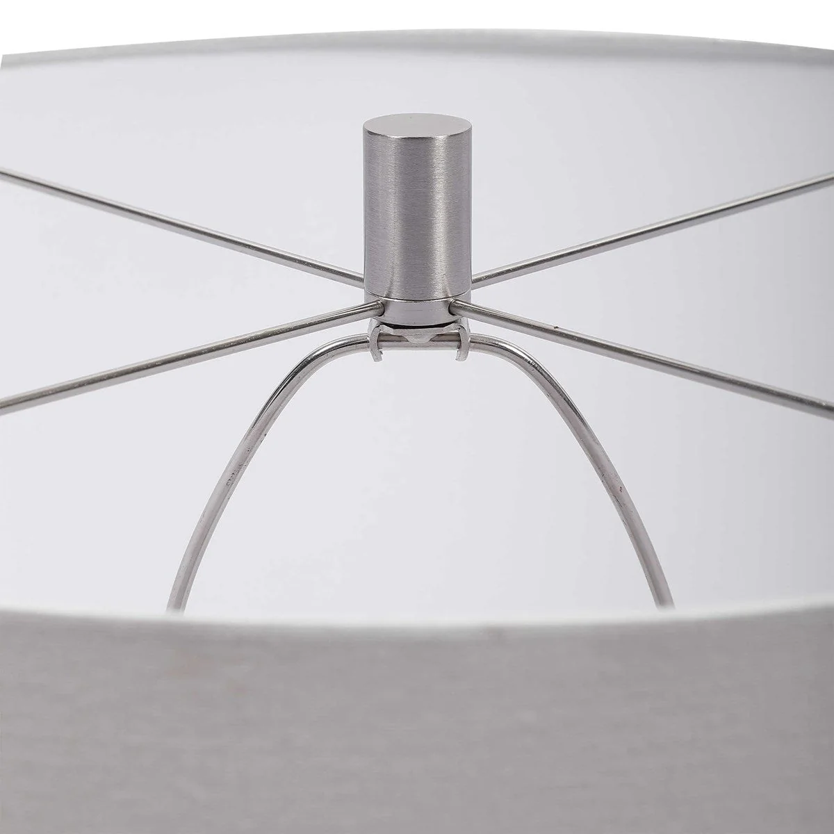 Uttermost Rewind Soft Gray Glazed Ceramic Table Lamp With White Shade - Image 6