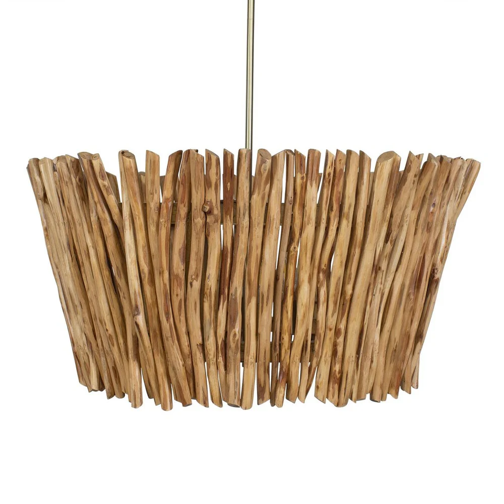 Uttermost Rhea Chandelier Trimmed Wooden Branches Shade - Image 4