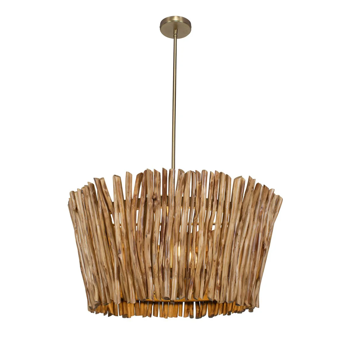 Uttermost Rhea Chandelier Trimmed Wooden Branches Shade - Image 7
