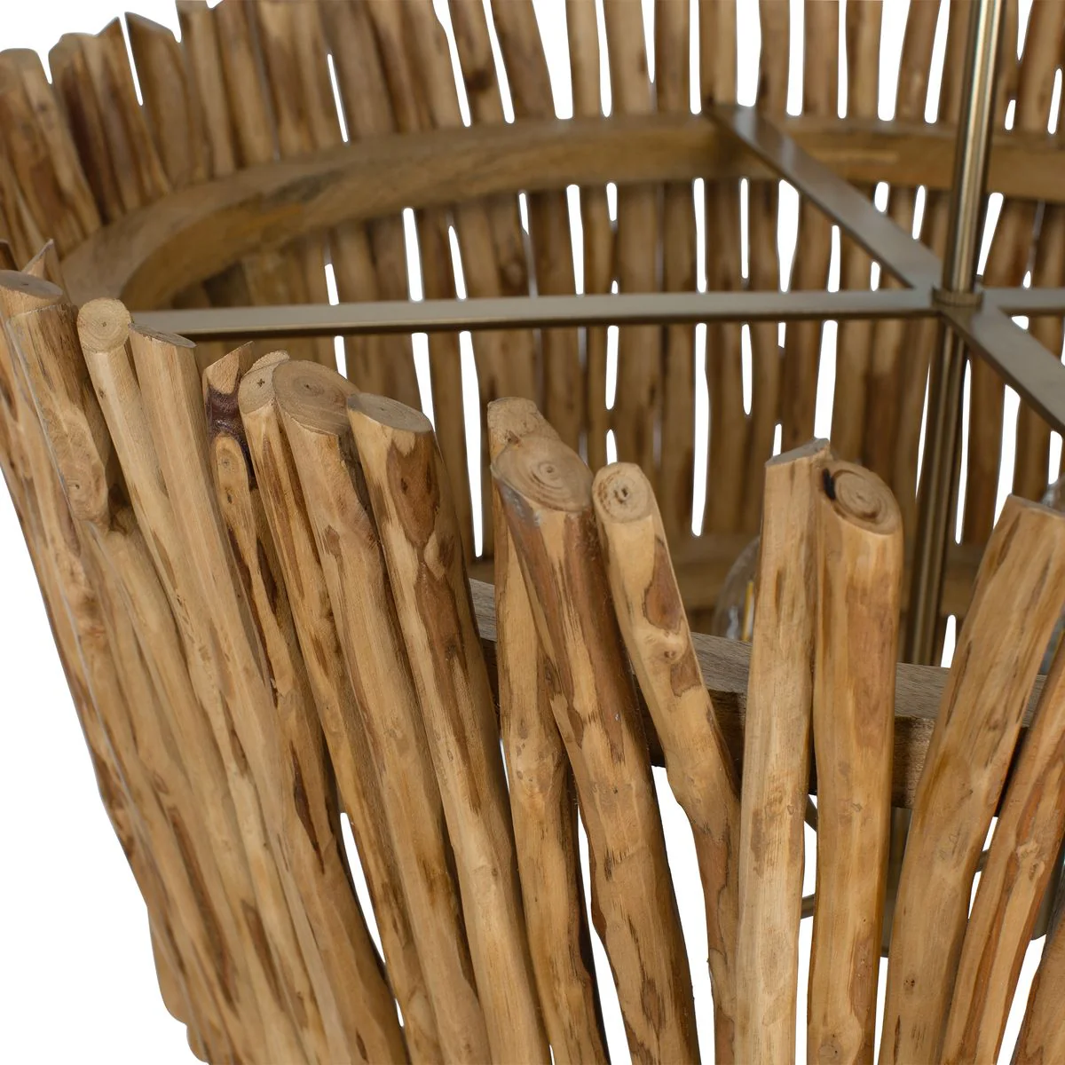 Uttermost Rhea Chandelier Trimmed Wooden Branches Shade - Image 9