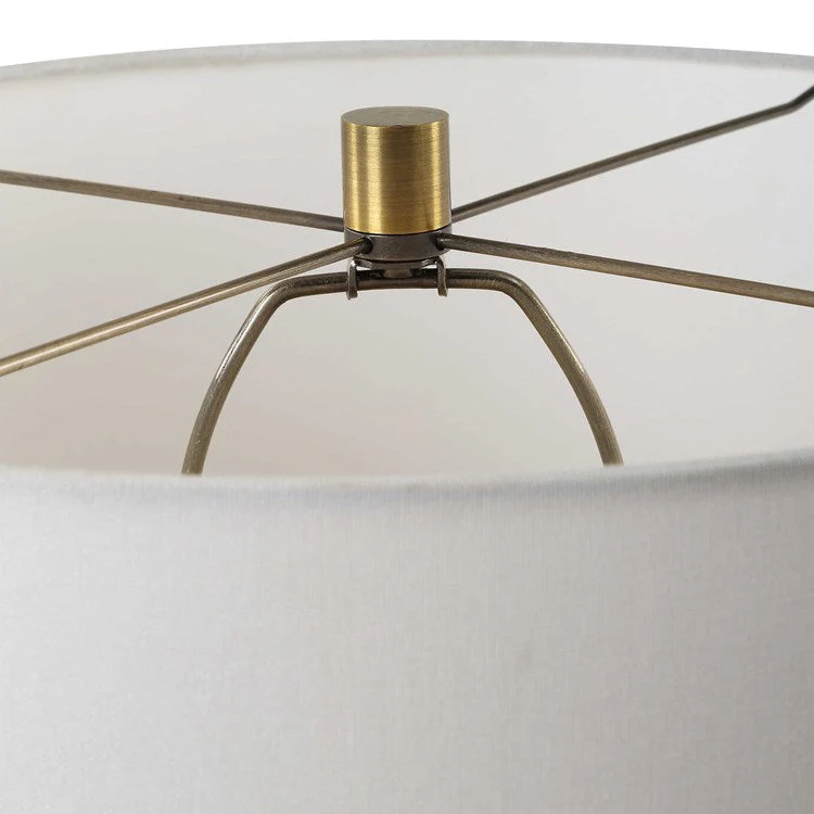Uttermost Rhine Seeded Glass Table Lamp With White Linen Shade - Image 5