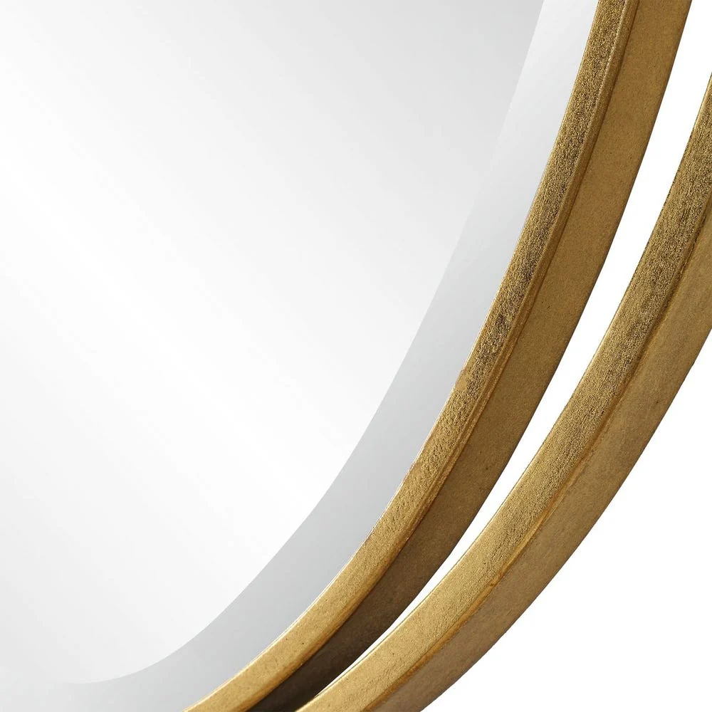 Uttermost Rhodes Antique Metallic Gold Leaf Oval Mirror - Image 7