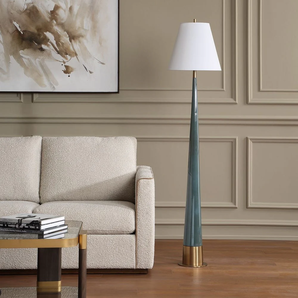 Uttermost Riccardi Smokey Blue Glazed Floor Lamp - Image 2