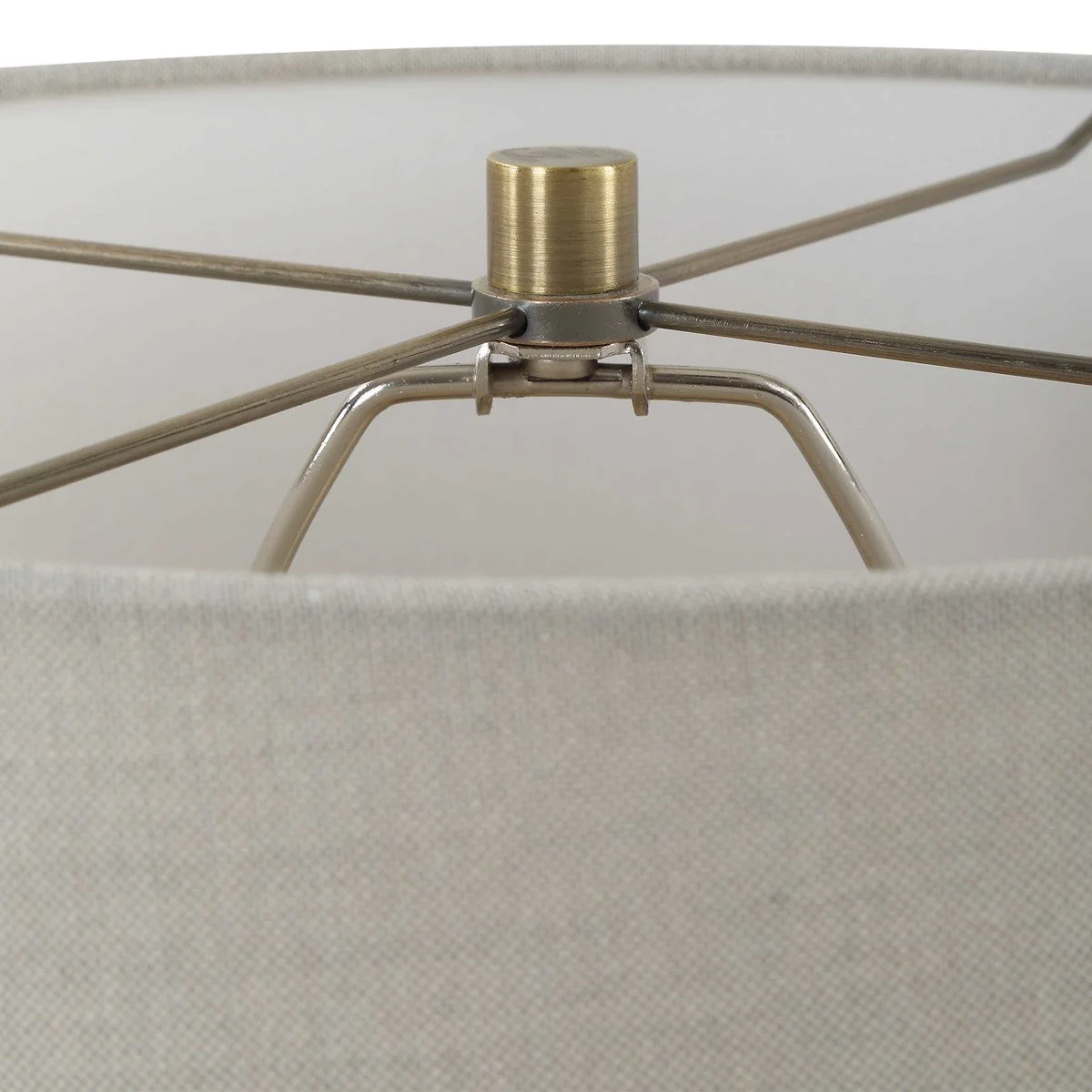 Uttermost Rimini Matte Black Ceramic Lamp With Gray Linen Shade - Image 5