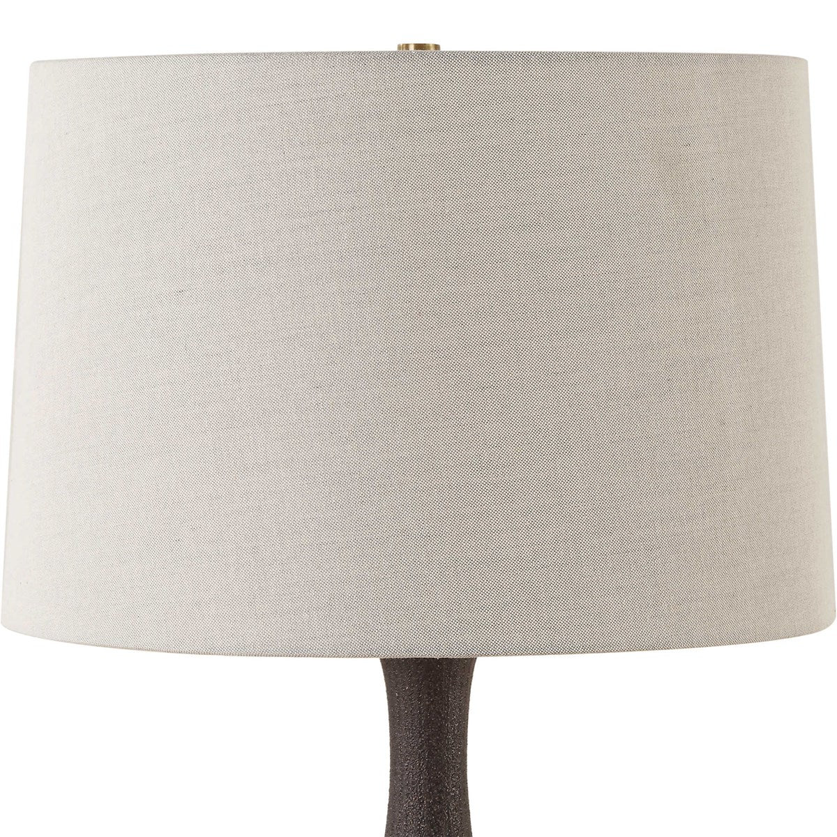Uttermost Rimini Matte Black Ceramic Lamp With Gray Linen Shade - Image 6