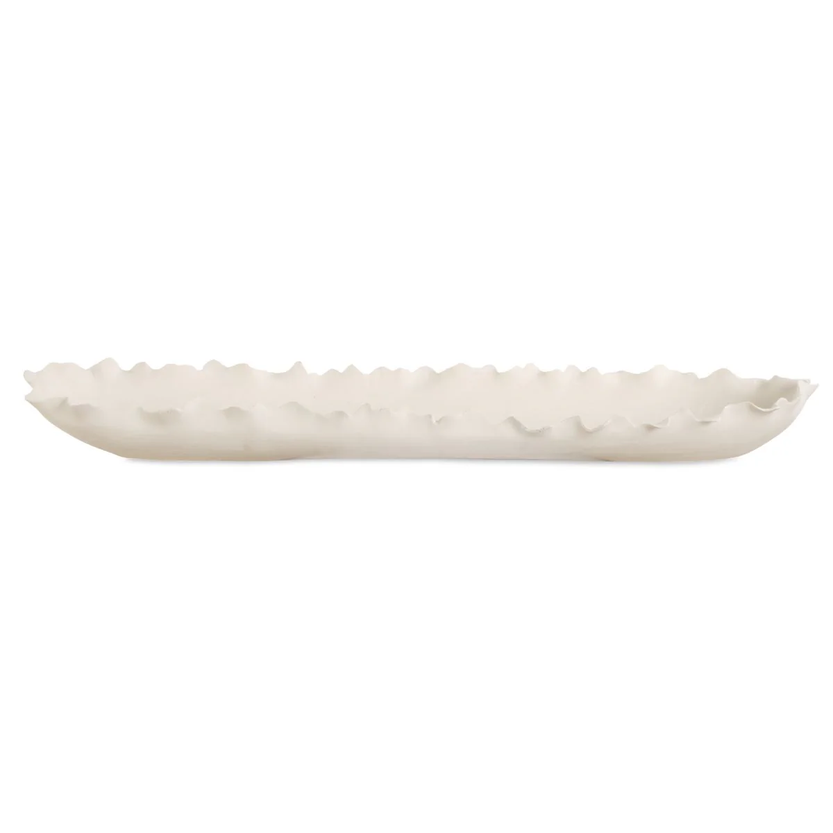 Uttermost Ripple Crest Matte White Finish Elongated Bowl - Image 3