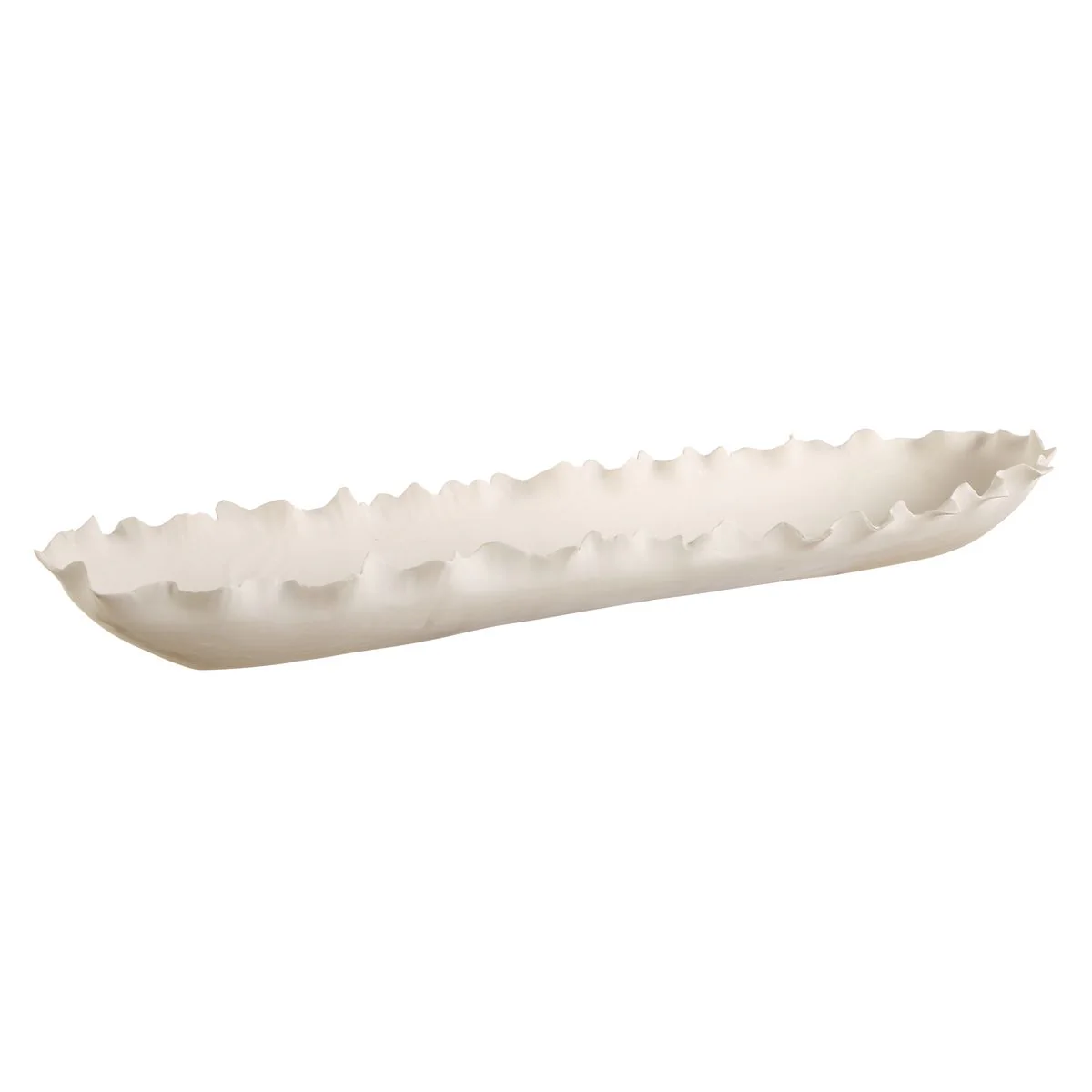 Uttermost Ripple Crest Matte White Finish Elongated Bowl - Image 4