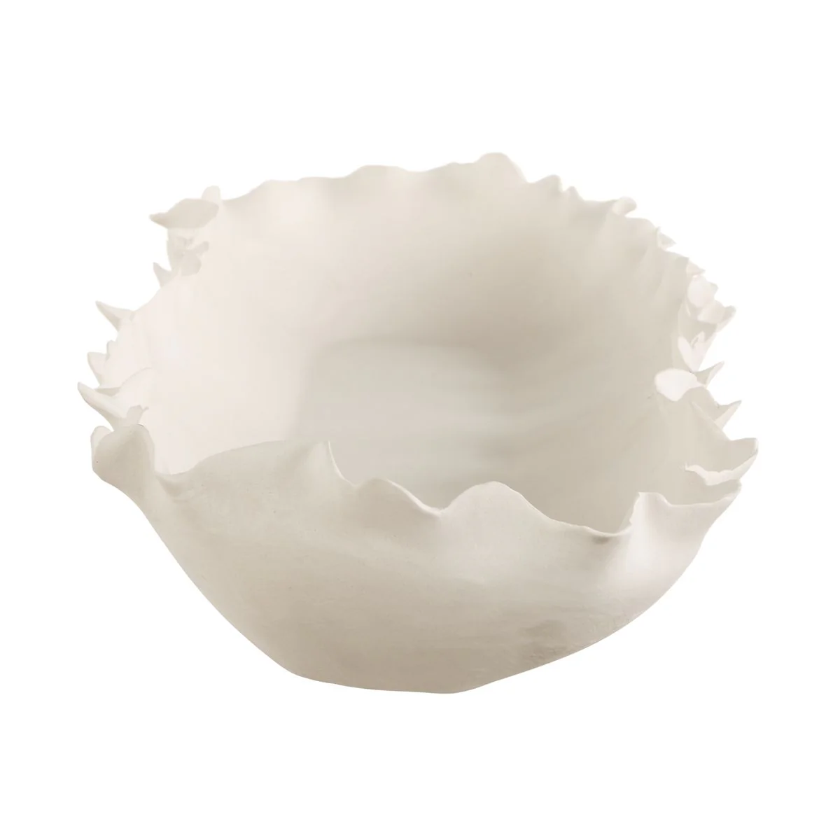 Uttermost Ripple Crest Matte White Finish Elongated Bowl - Image 5