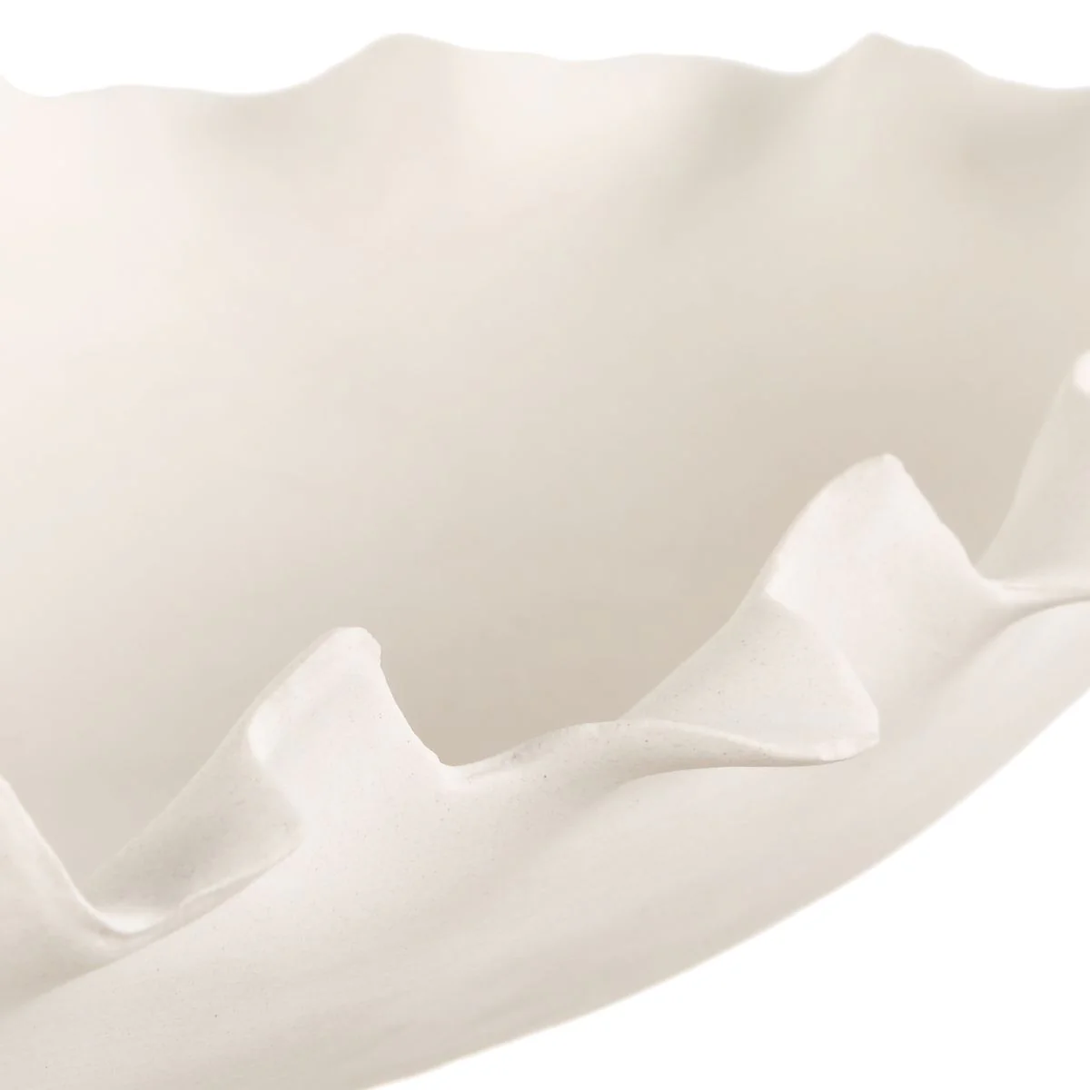 Uttermost Ripple Crest Matte White Finish Elongated Bowl - Image 7