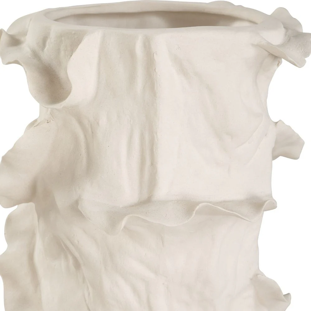 Uttermost Ripple Crest White Finished Vases ~ Set Of 2 - Image 4