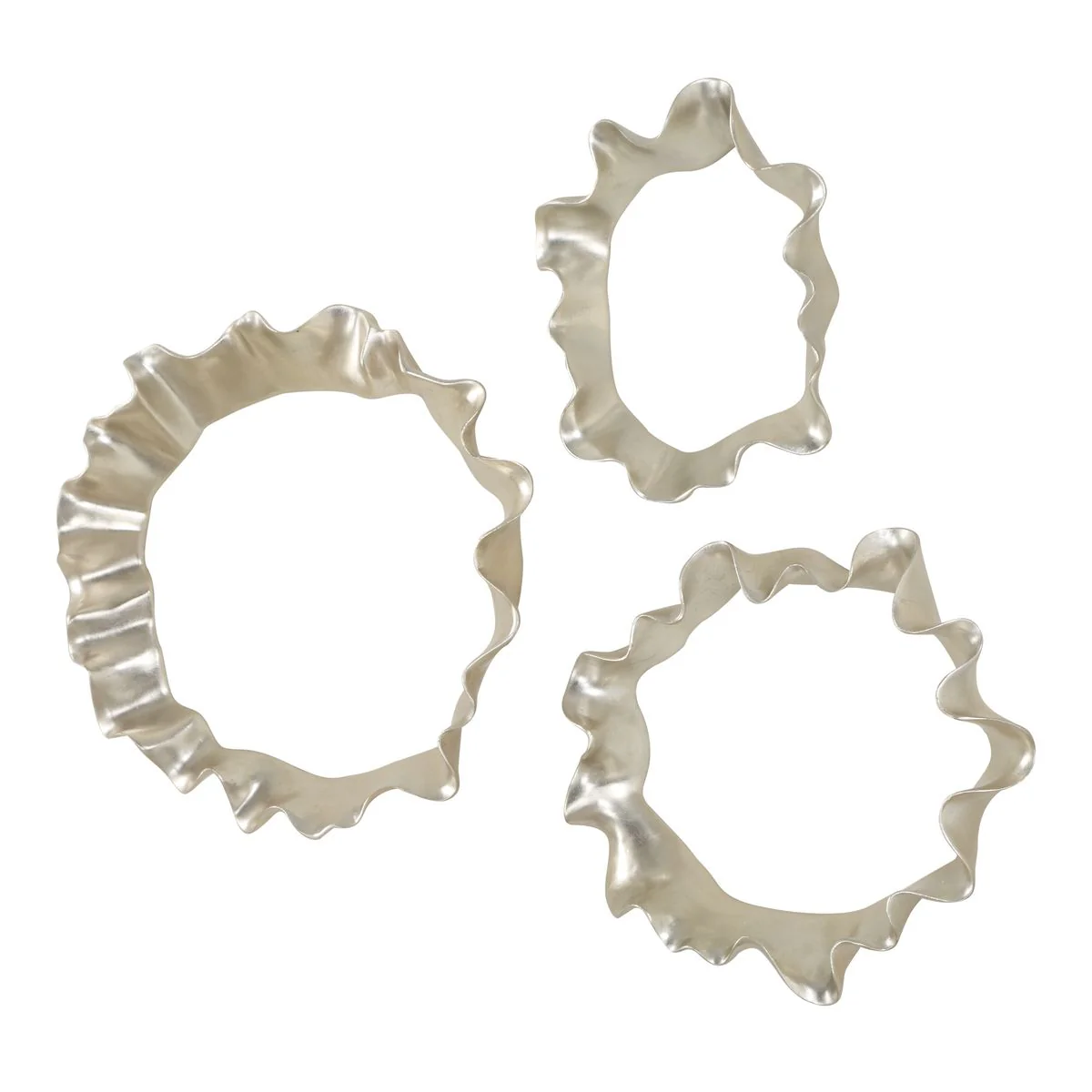 Uttermost Ripple Effect Sculpted Warm Silver Wall Decor ~ Set Of 3 - Image 5