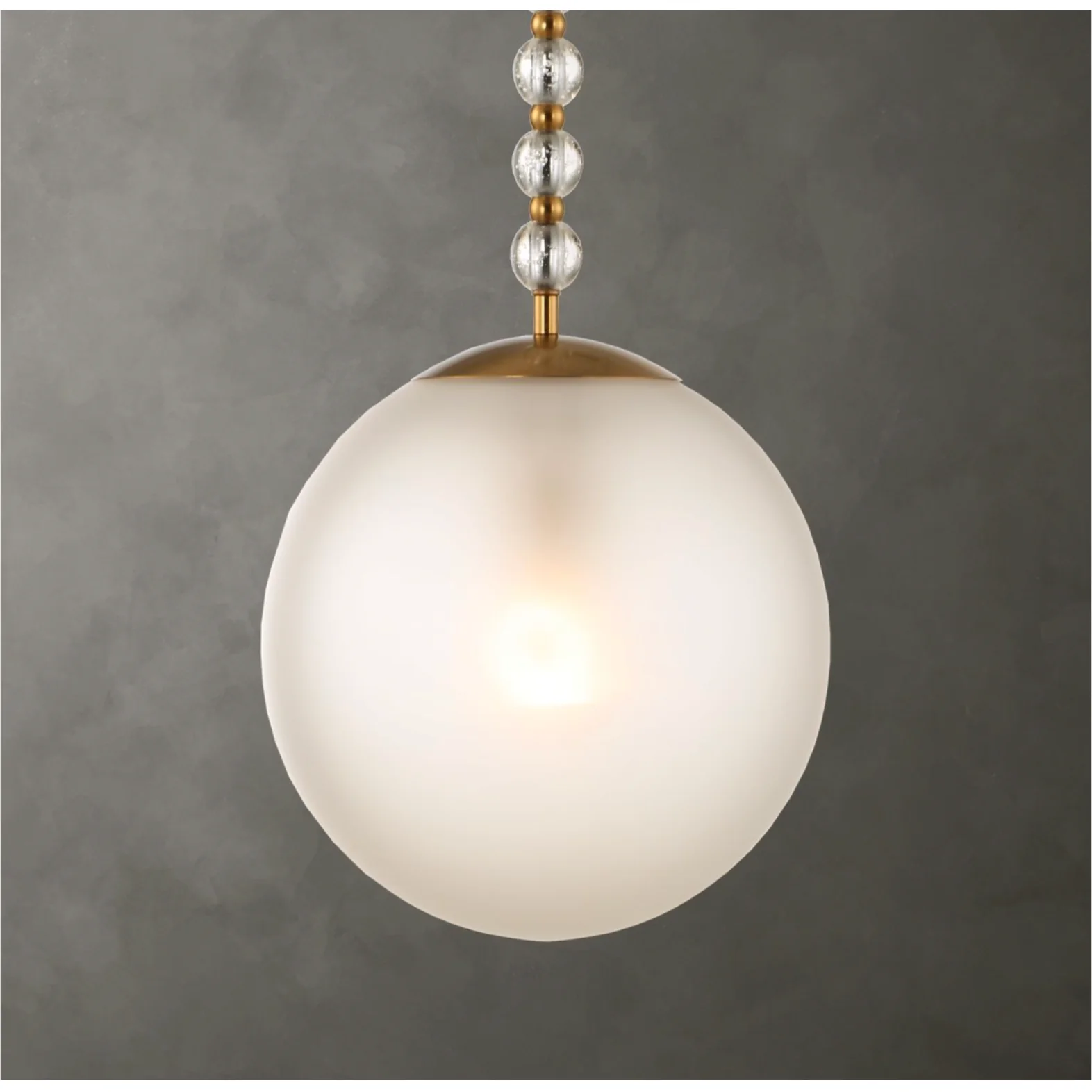 Uttermost Ripple Clear Glass And Warm Brass Beads Pendant ~ 1 Lt