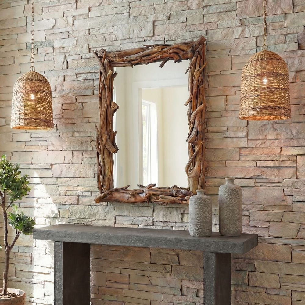Uttermost Rooted Reflection Teak Wood Mirror