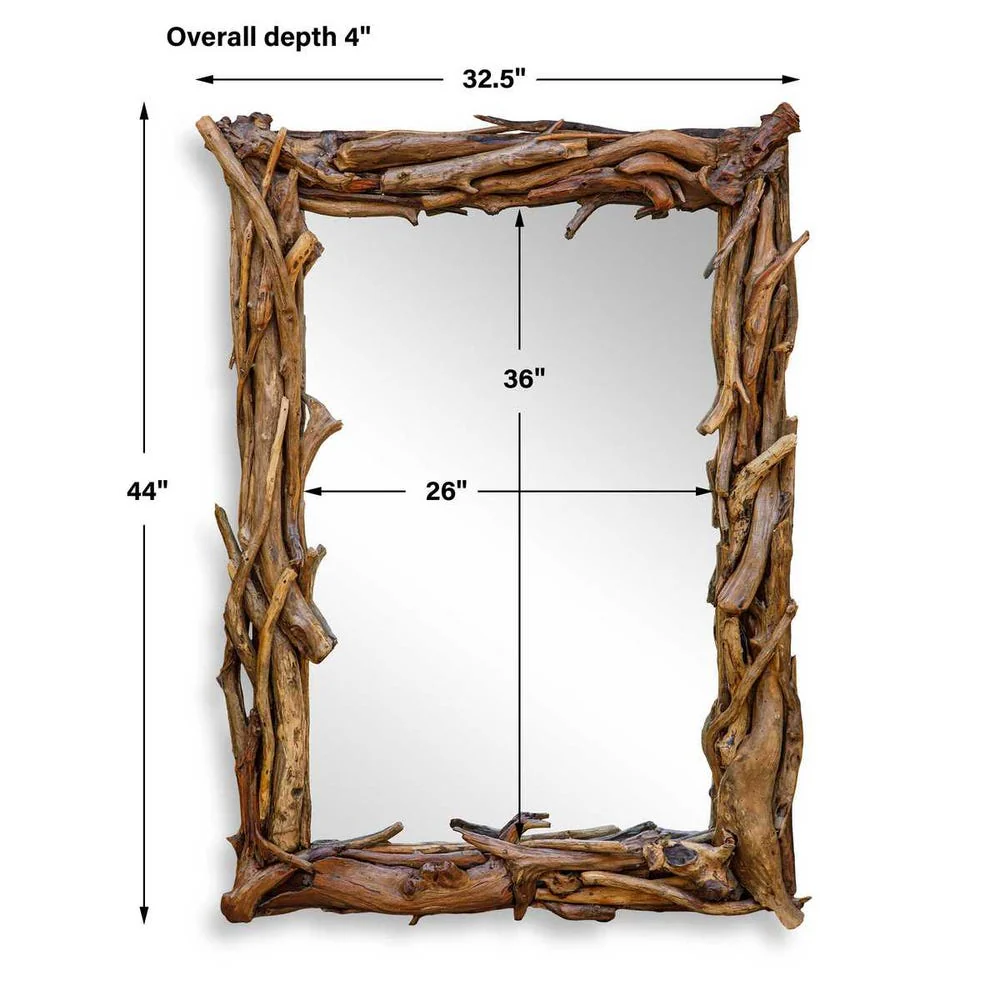 Uttermost Rooted Reflection Teak Wood Mirror - Image 5