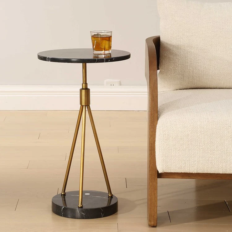 Uttermost Rosston Black Marble Accent Table - Image 3
