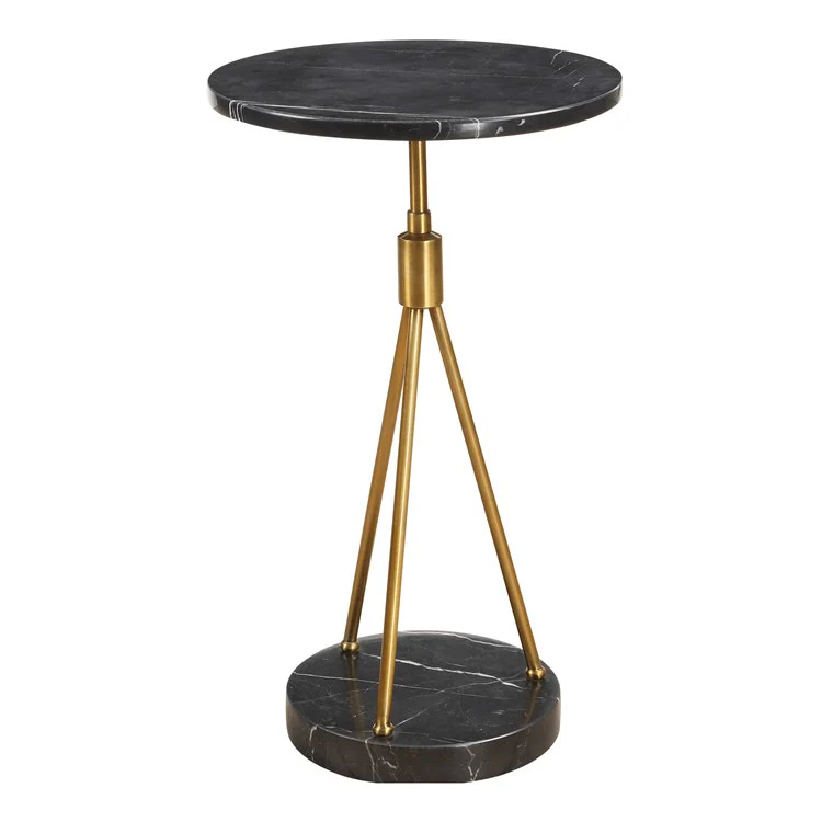 Uttermost Rosston Black Marble Accent Table - Image 4
