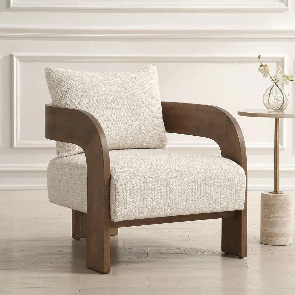 Uttermost Rowan Textured Ivory Boucle Accent Chair - Image 2
