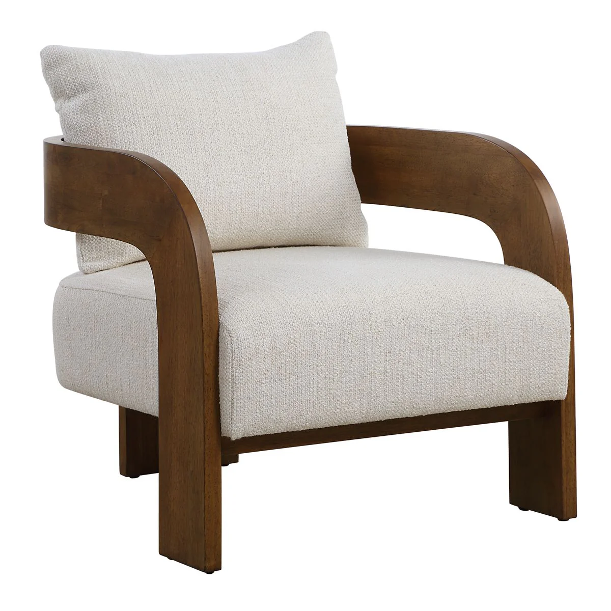 Uttermost Rowan Textured Ivory Boucle Accent Chair - Image 3