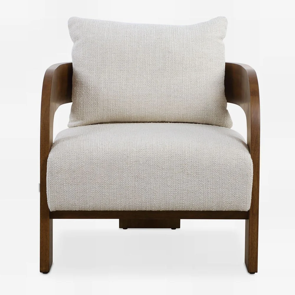 Uttermost Rowan Textured Ivory Boucle Accent Chair - Image 5