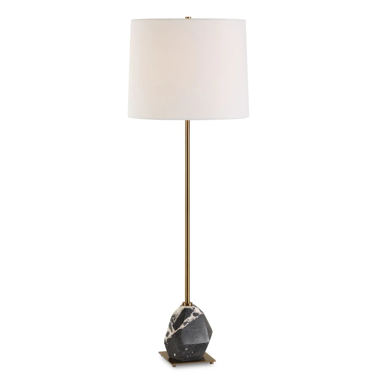 Uttermost Rowland Stone and Marble Buffet Lamp With White Linen Shade - Image 3