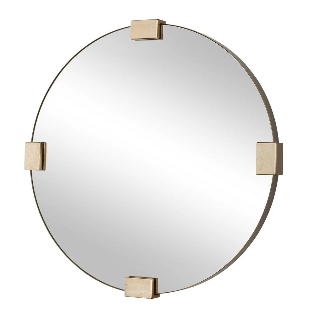 Uttermost Russo Travertine Round Mirror - Image 3