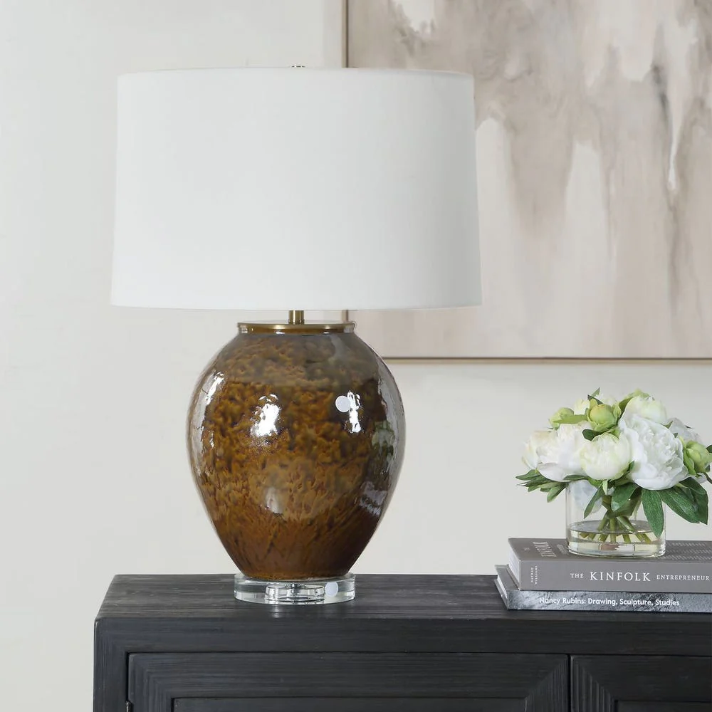 Uttermost Rye Rust Brown Glazed Table Lamp - Image 2