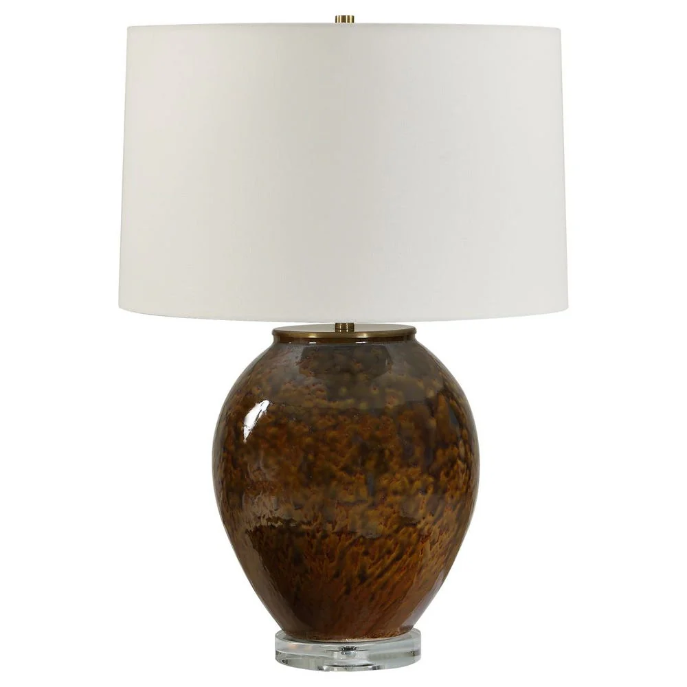 Uttermost Rye Rust Brown Glazed Table Lamp - Image 4