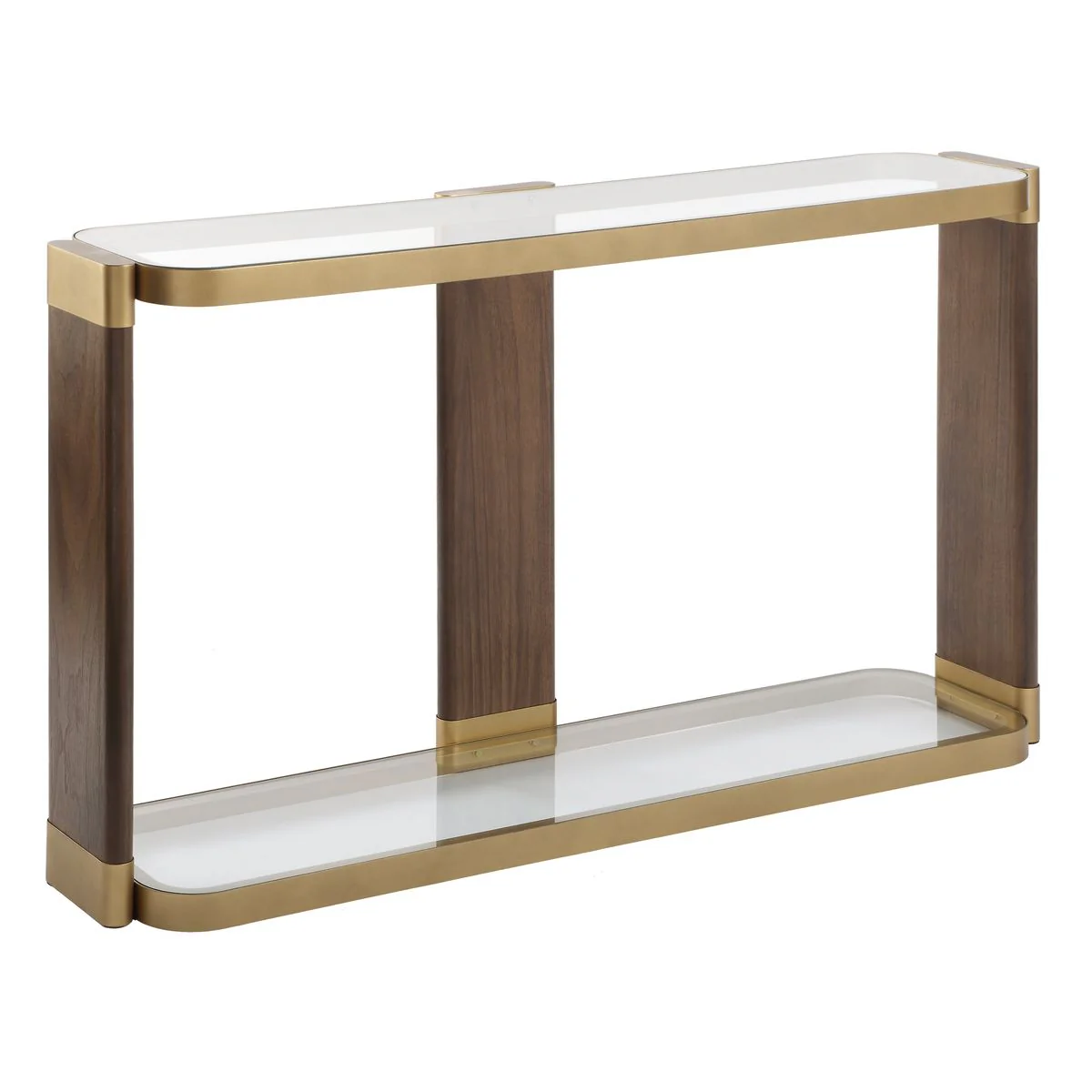 Uttermost Ryles Walnut With Gold Accents Console Table - Image 3