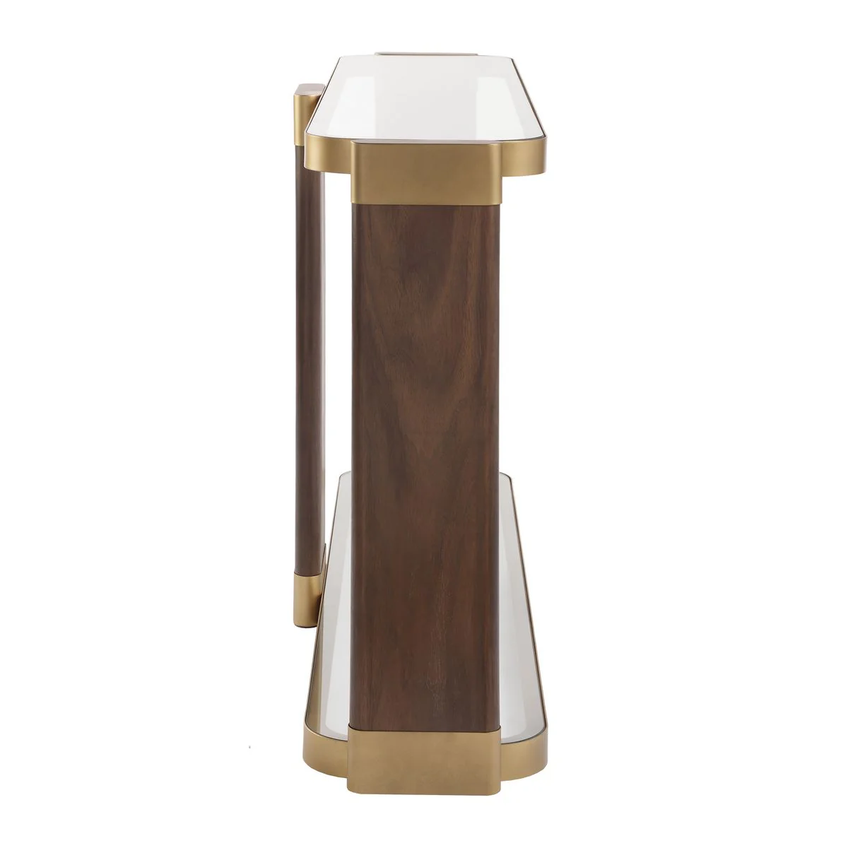 Uttermost Ryles Walnut With Gold Accents Console Table - Image 4