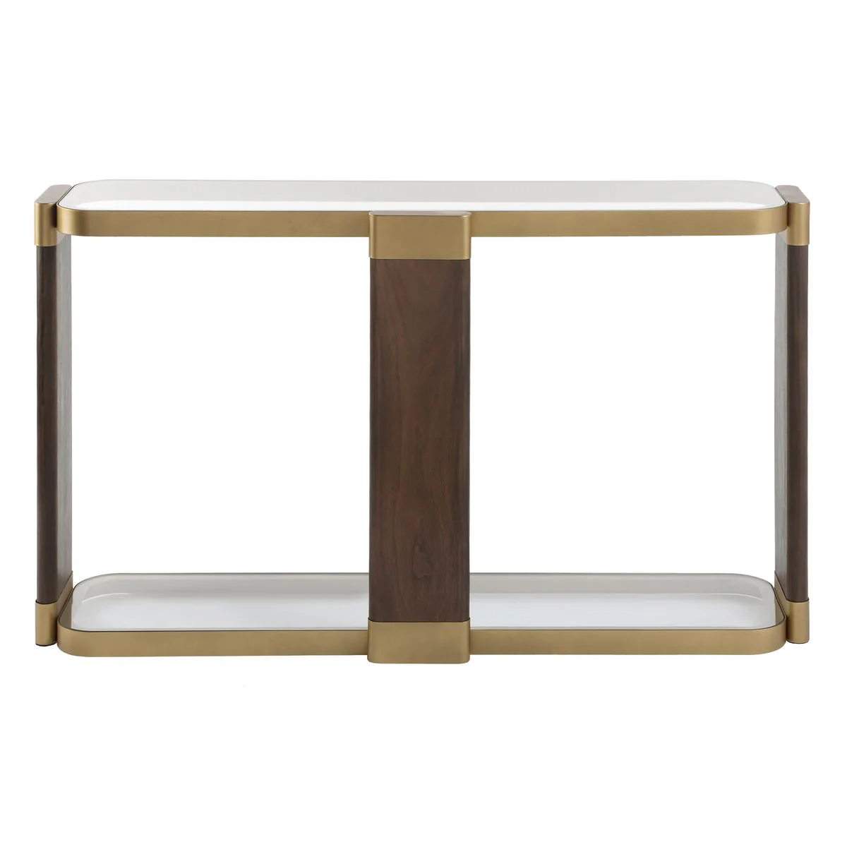 Uttermost Ryles Walnut With Gold Accents Console Table - Image 5