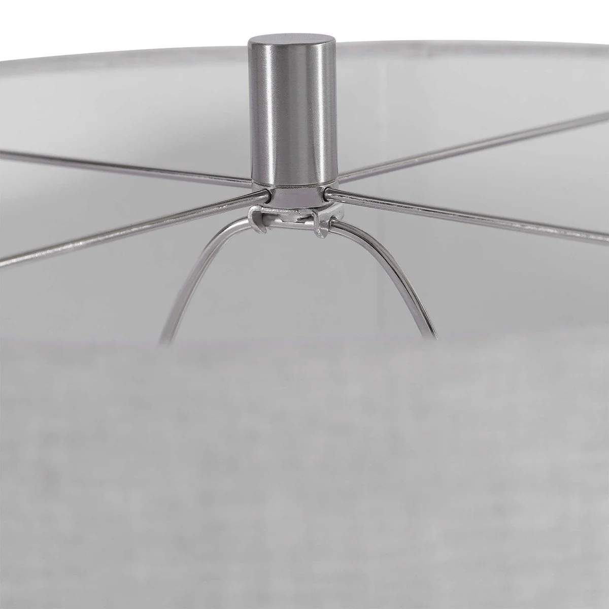 Uttermost Savin Glossy Gray Glazed Ceramic Table Lamp With Linen Shade - Image 6