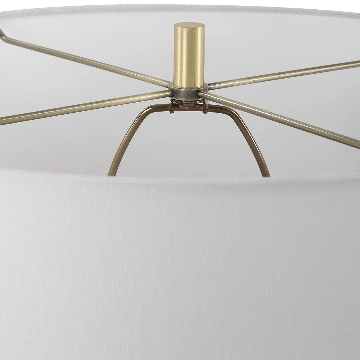 Uttermost Saylor White Glazed Ceramic Table Lamp With Linen Shade - Image 6