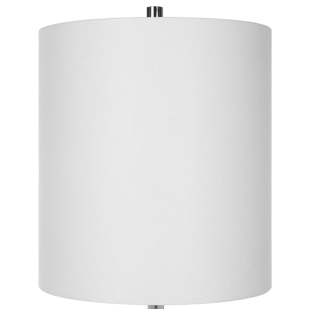 Uttermost Sceptre Crystal and Polished Nickel Buffet Lamp With White Linen Shade - Image 6
