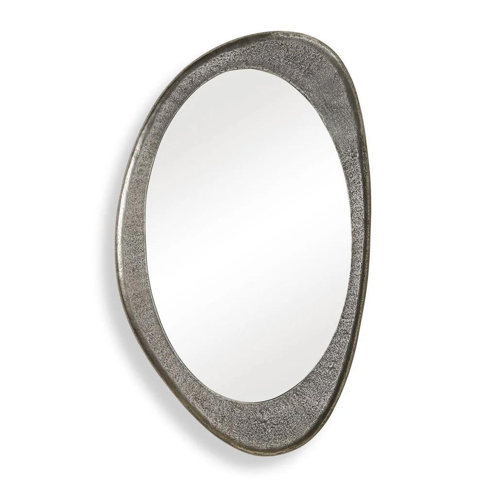 Uttermost Schiller Plated Antique Nickel Oval Mirror - Image 2