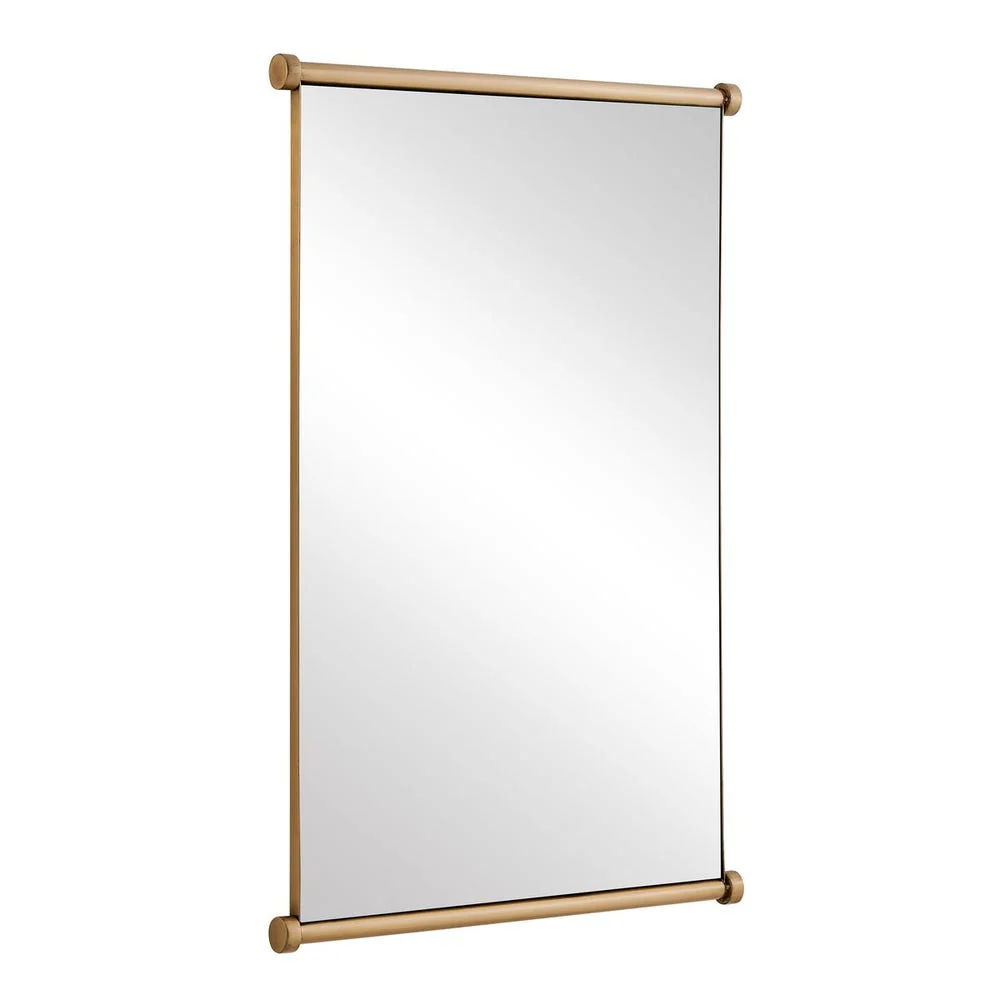Uttermost Scroll Rectangular Stainless Steel Antique Brass Mirror - Image 4