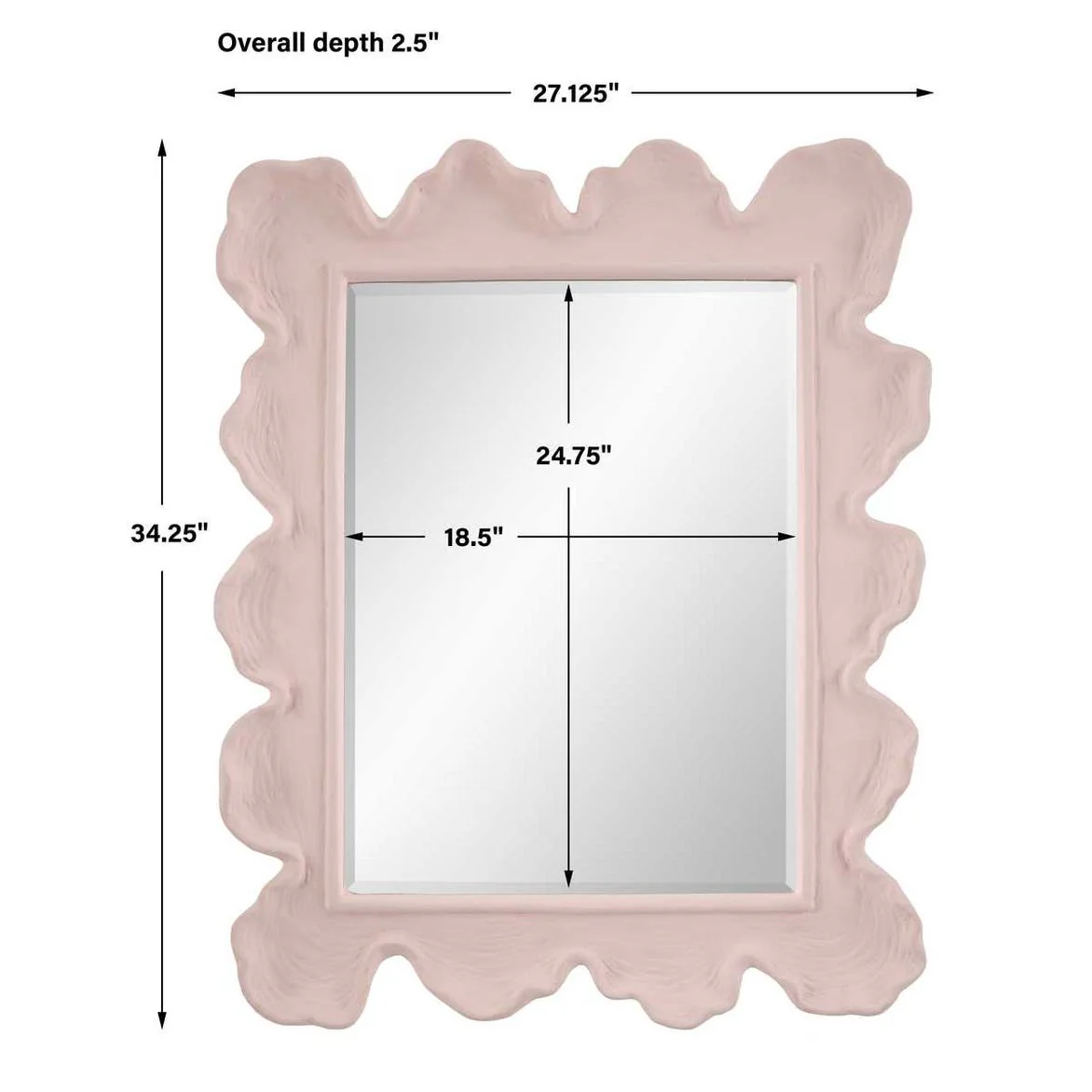 Uttermost Sea Coral Rosewater Pink Mirror - Image 7