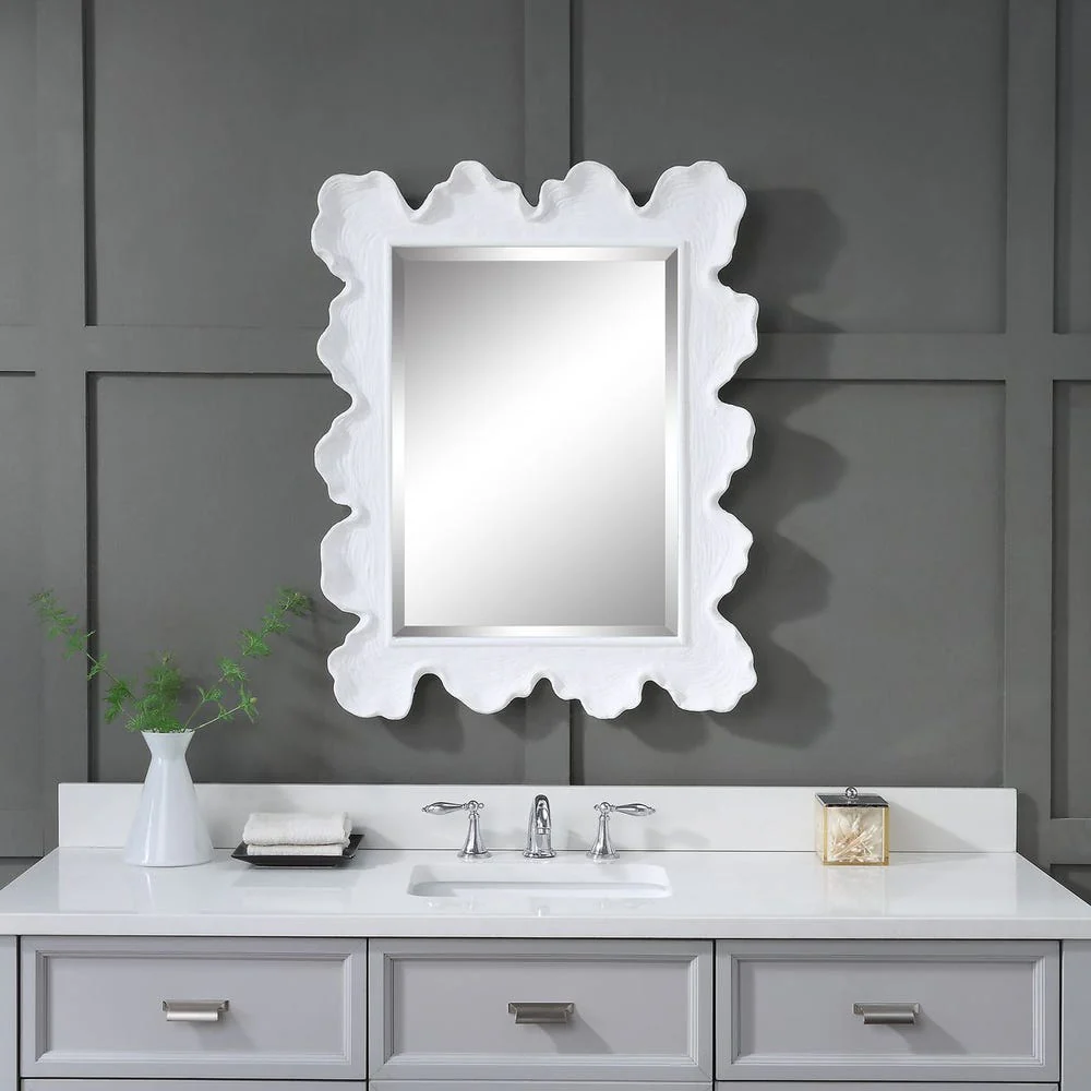 Uttermost Sea Coral Matte White Mirror - Image 5