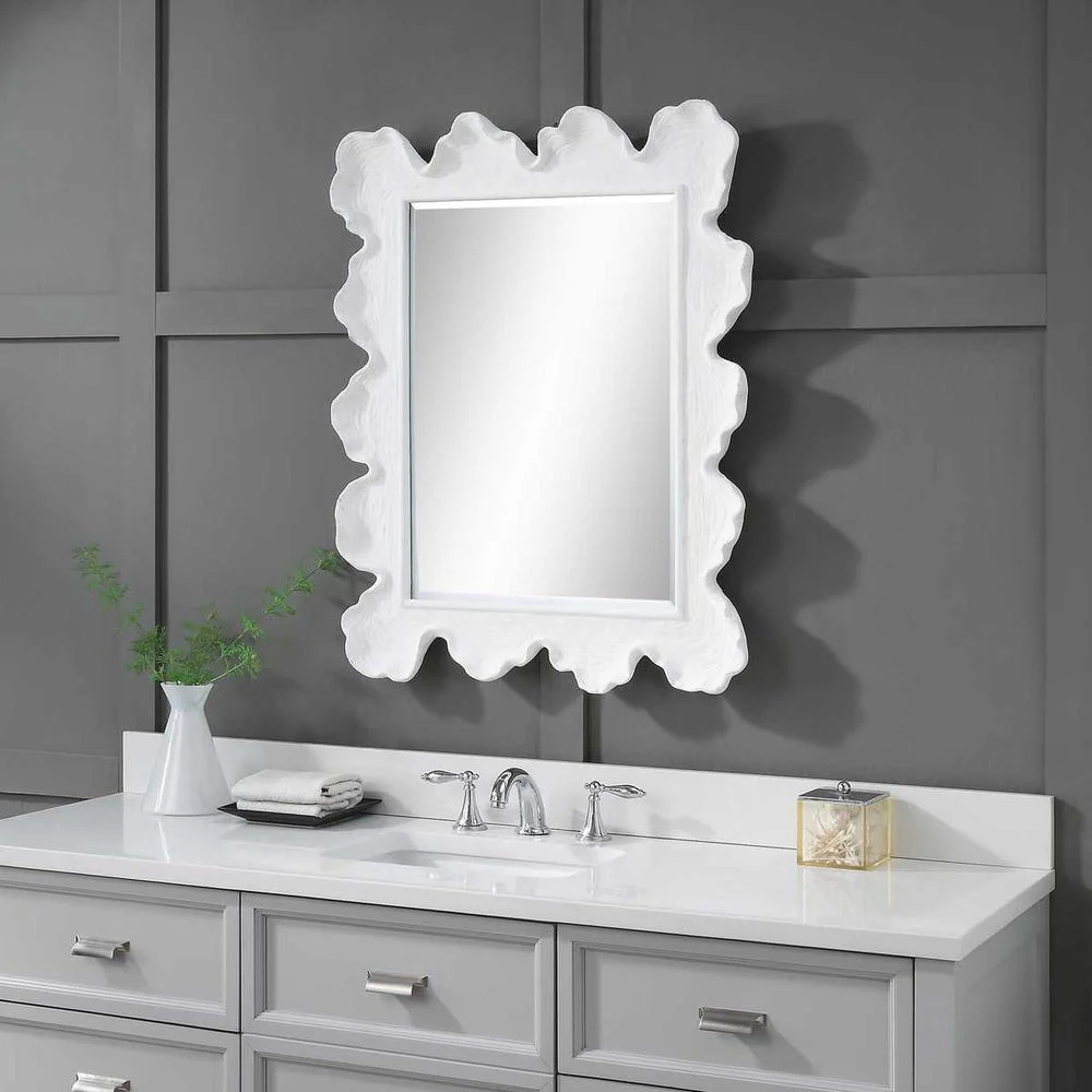 Uttermost Sea Coral Matte White Mirror - Image 6