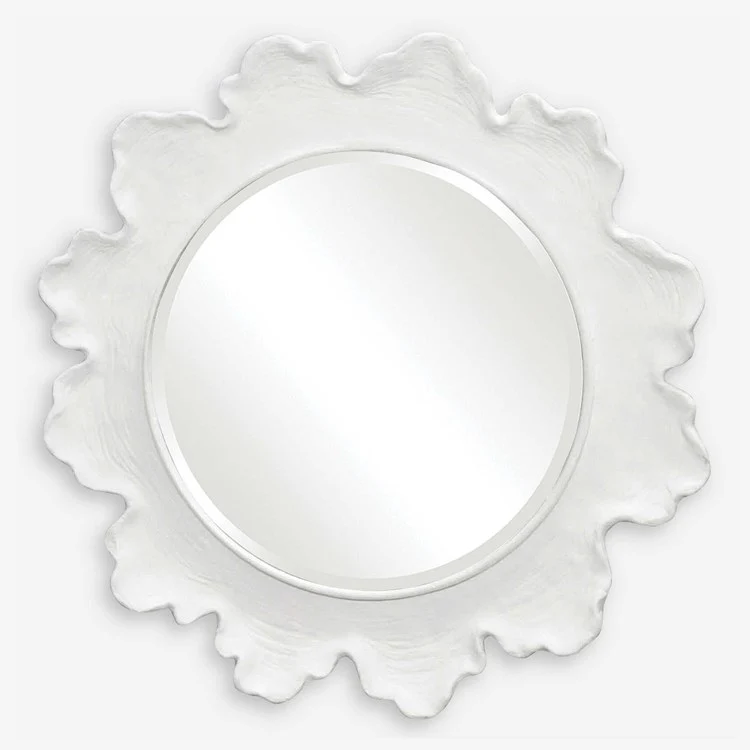 Uttermost Sea Coral White Round Mirror - Image 3