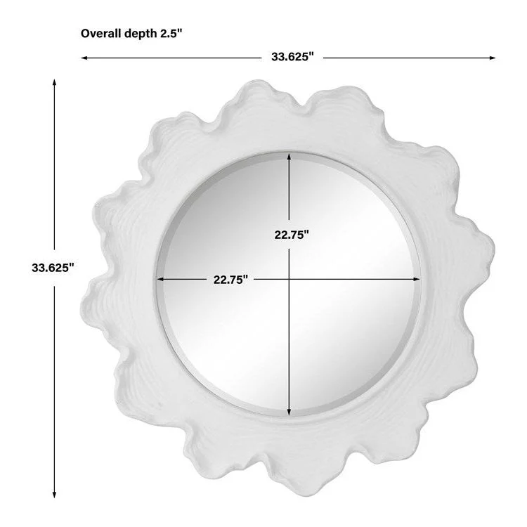Uttermost Sea Coral White Round Mirror - Image 8