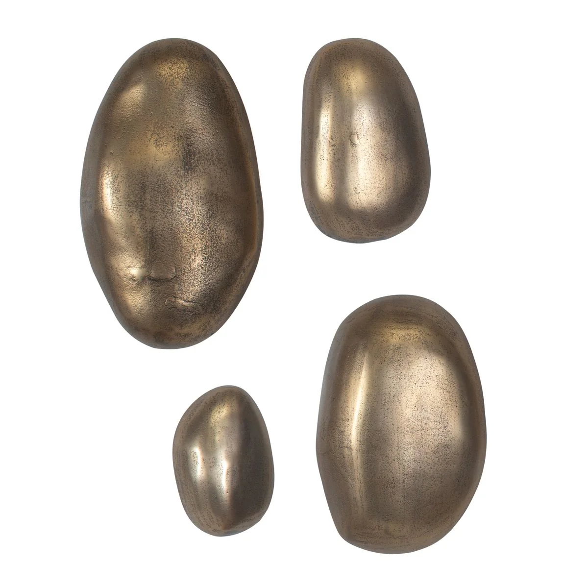 Uttermost Set In Stone Set of 4 Antiqued Brass Stone Wall Decor ~ Indoor and Outdoor Use - Image 3