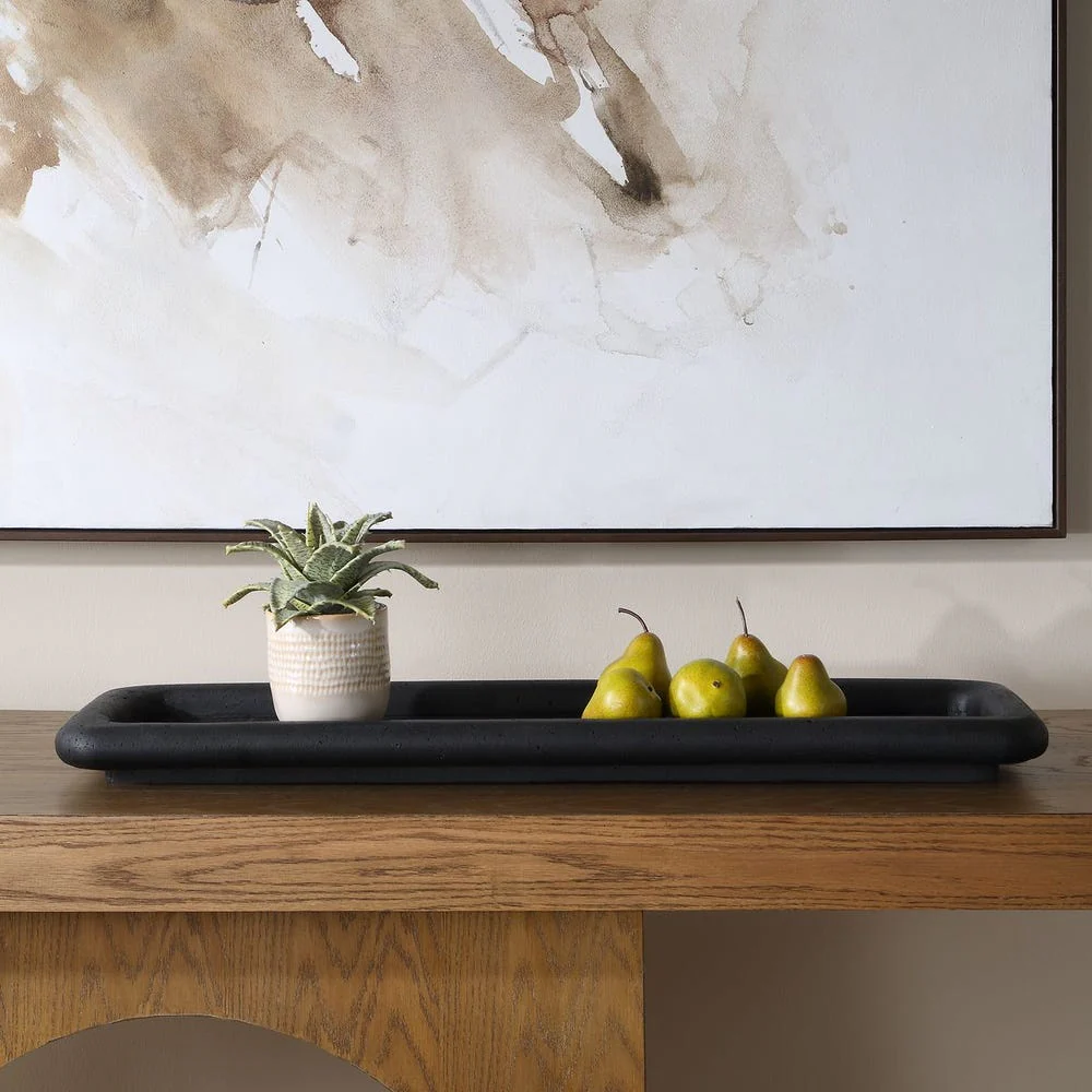 Uttermost Shadowline Matte Black Tray ~ Indoor & Outdoor Use