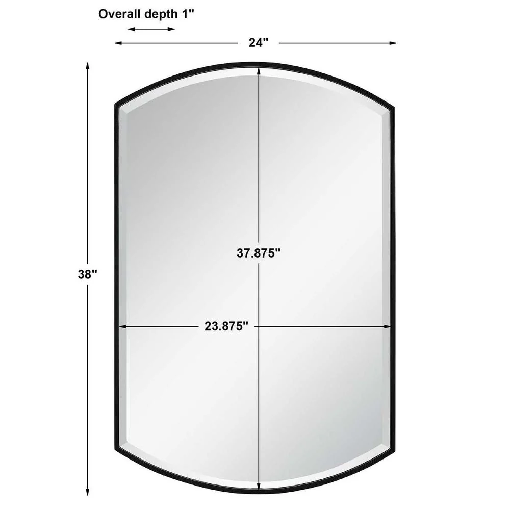 Uttermost Shield Sleek Satin Black Mirror - Image 6