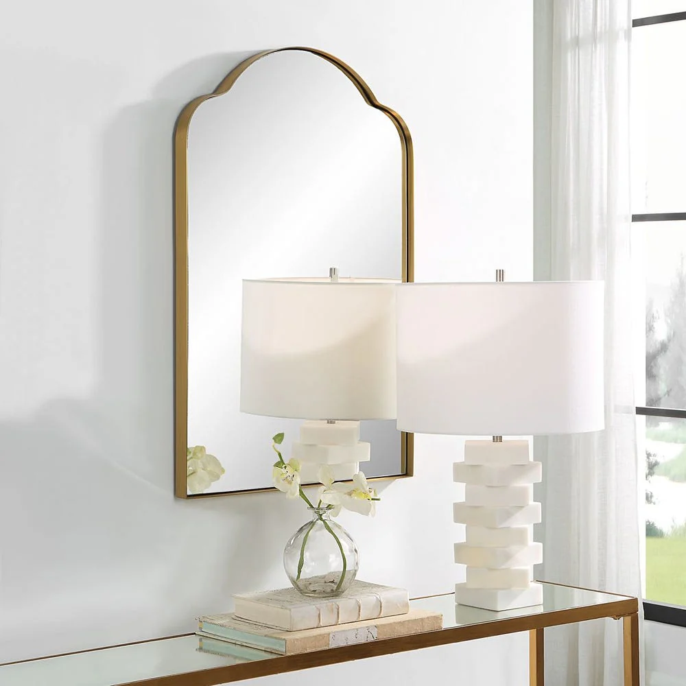 Uttermost Sidney Brushed Brass Arch Mirror - Image 2