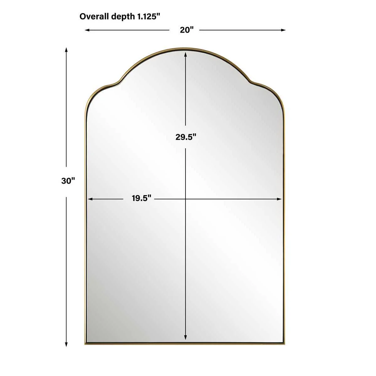 Uttermost Sidney Brushed Brass Arch Mirror - Image 5