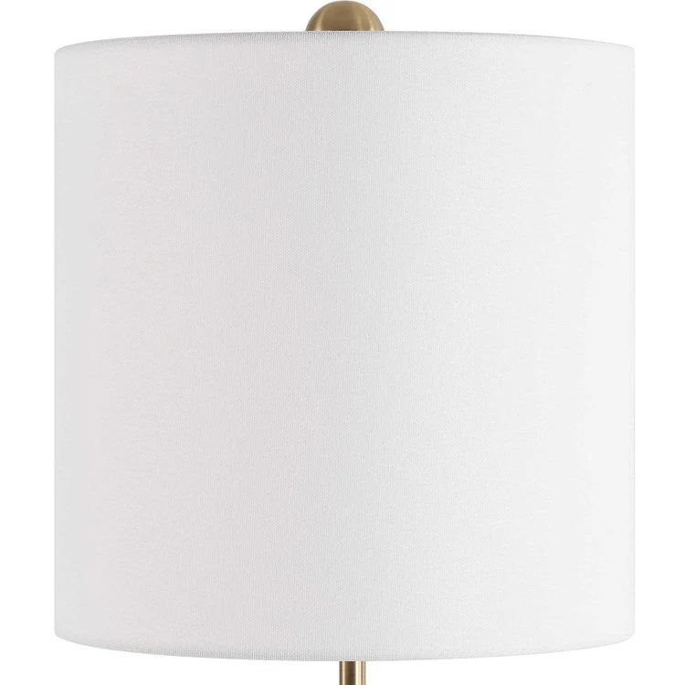 Uttermost Sienna Brown Seeded Glass Buffet Lamp With White Linen Shade - Image 6