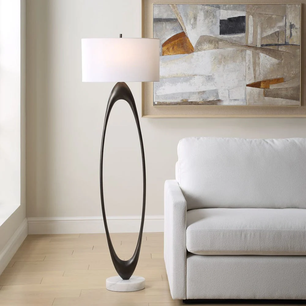 Uttermost Sonic Rich Dark Bronze Open Oval Floor Lamp